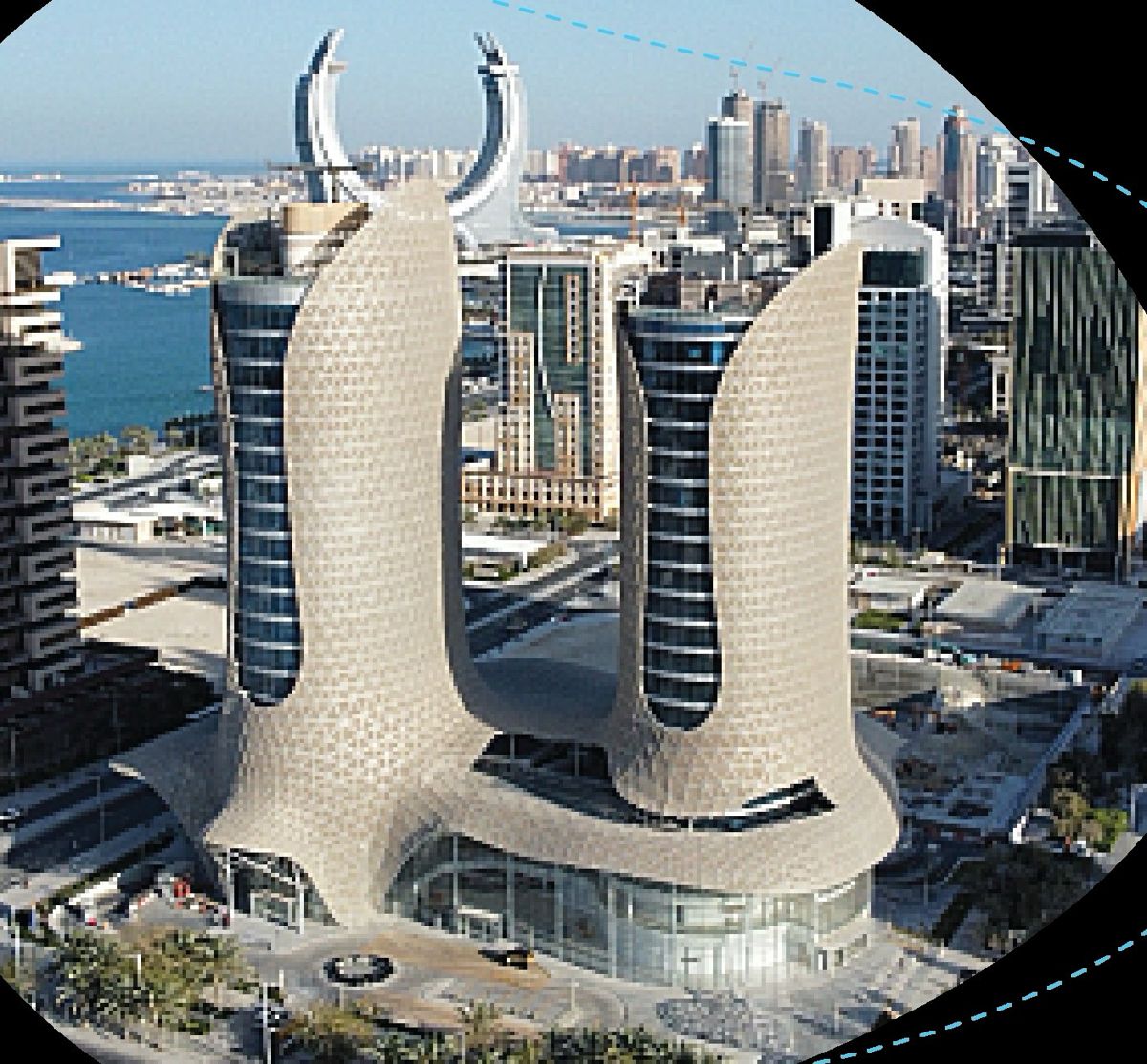 Aerial view of Al Jaber Twin Tower