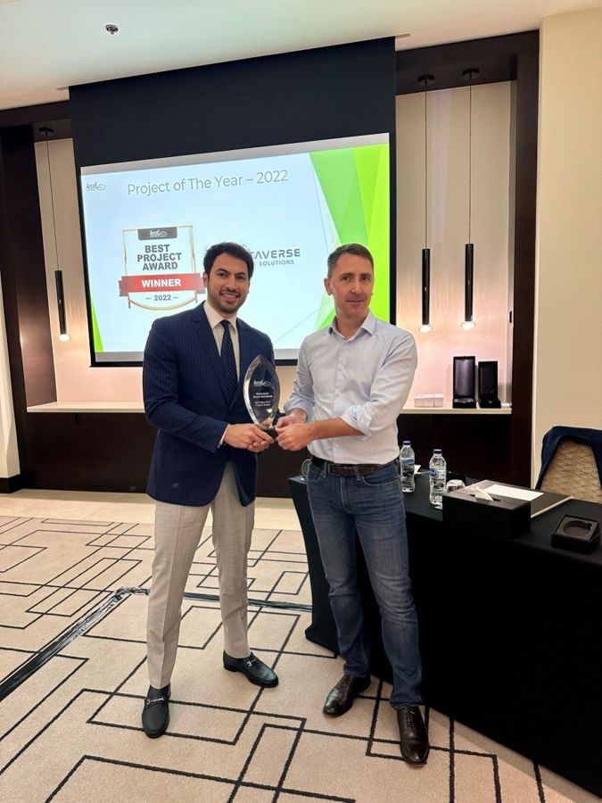 Receiving the award, 2022