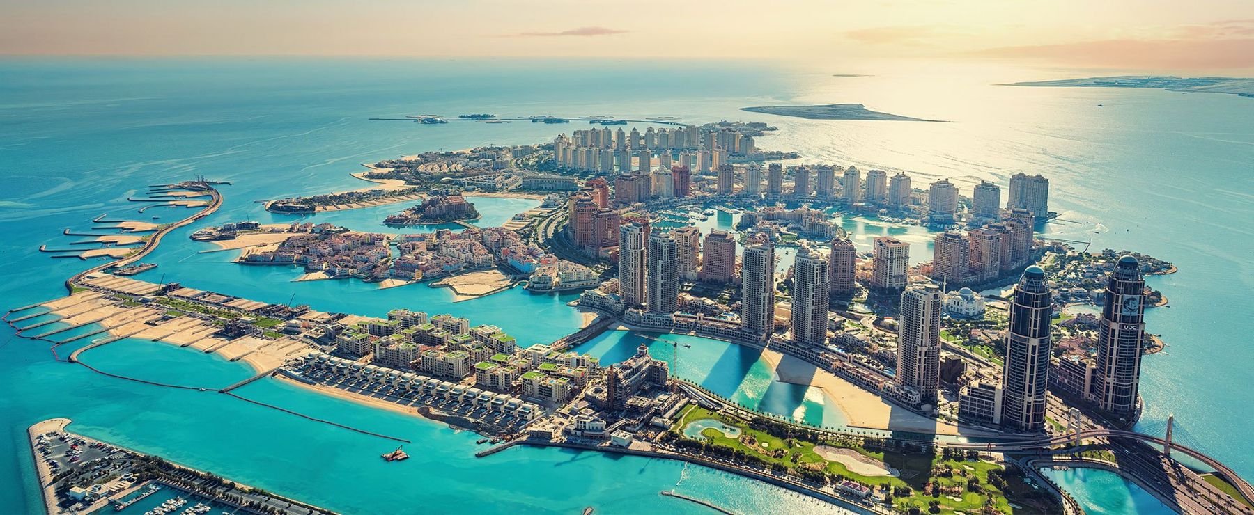 Aerial view of Gewan Island, Doha